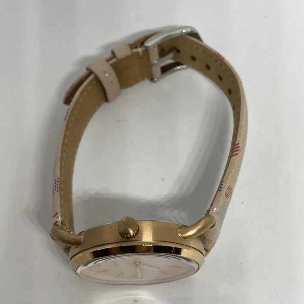 Fossil The Commuter ES4333 Women Leather Analog RoseGold Dial Quartz Watch XR567